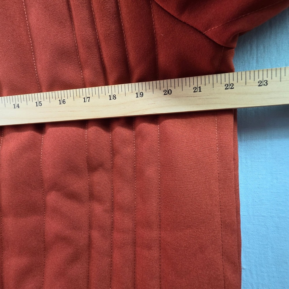 Vintage 70s Rust Orange Quilted Car Coat Jacket ILGWU Made in USA Retro Size 22